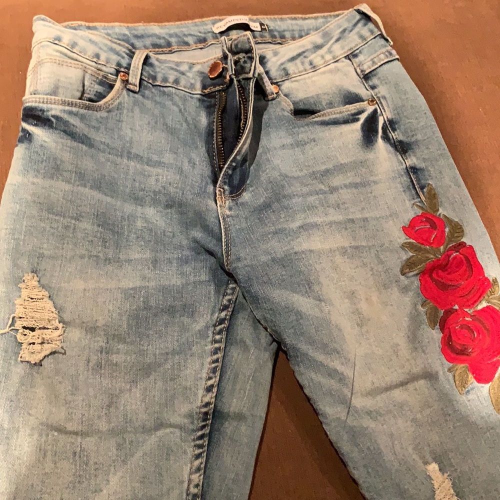 73% Cotton Revamped Distressed Jeans
